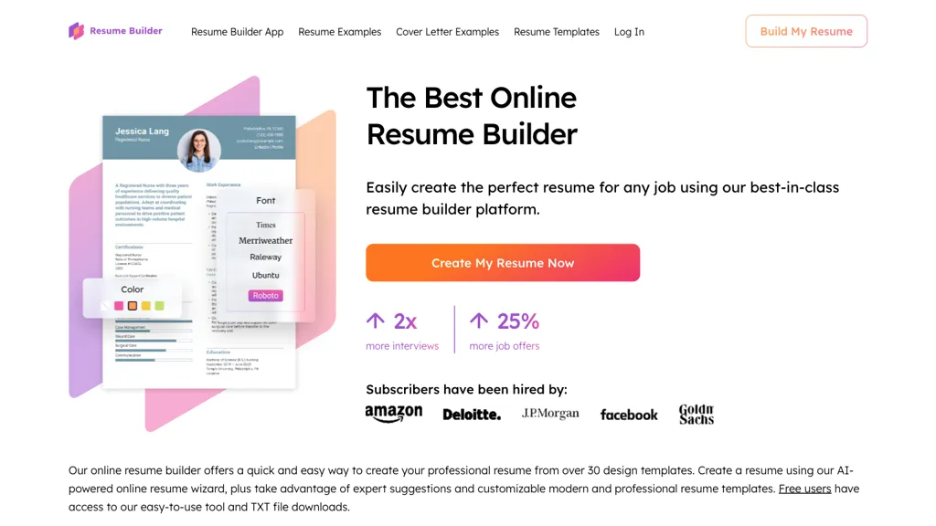 ResumeBuilder.com screenshot