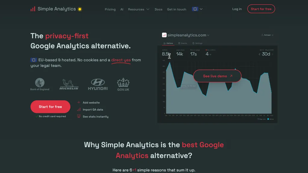 Simple Analytics screenshot