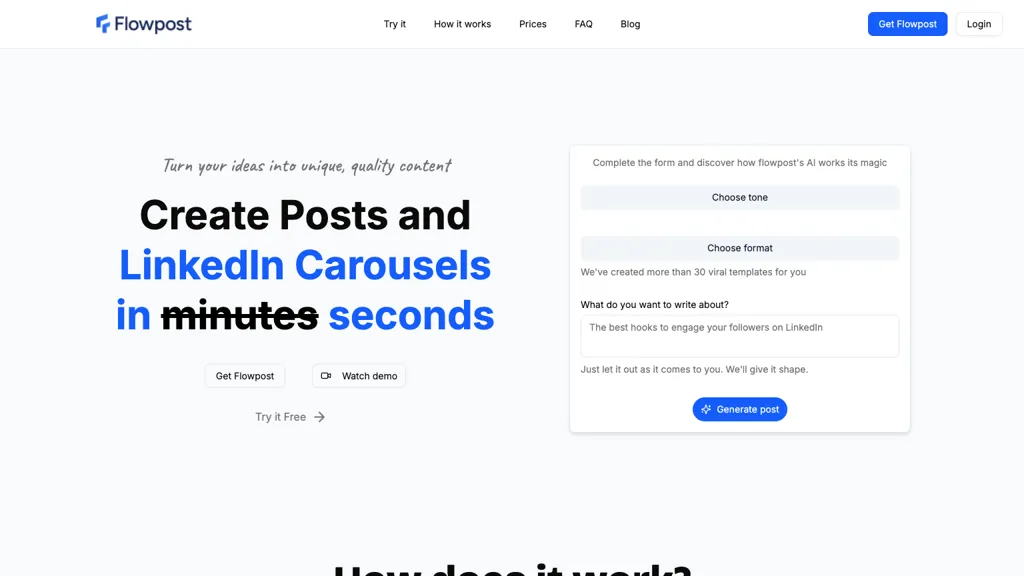 Flowpost.io screenshot