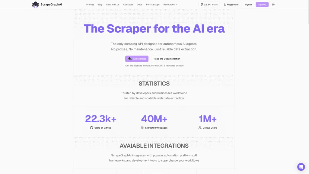 ScrapeGraphAI screenshot