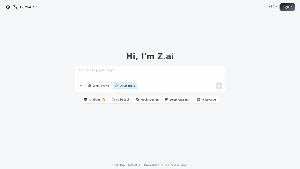 Z.ai screenshot