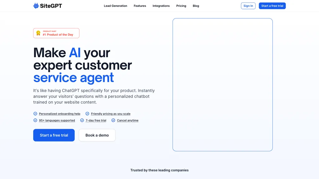 SiteGPT screenshot