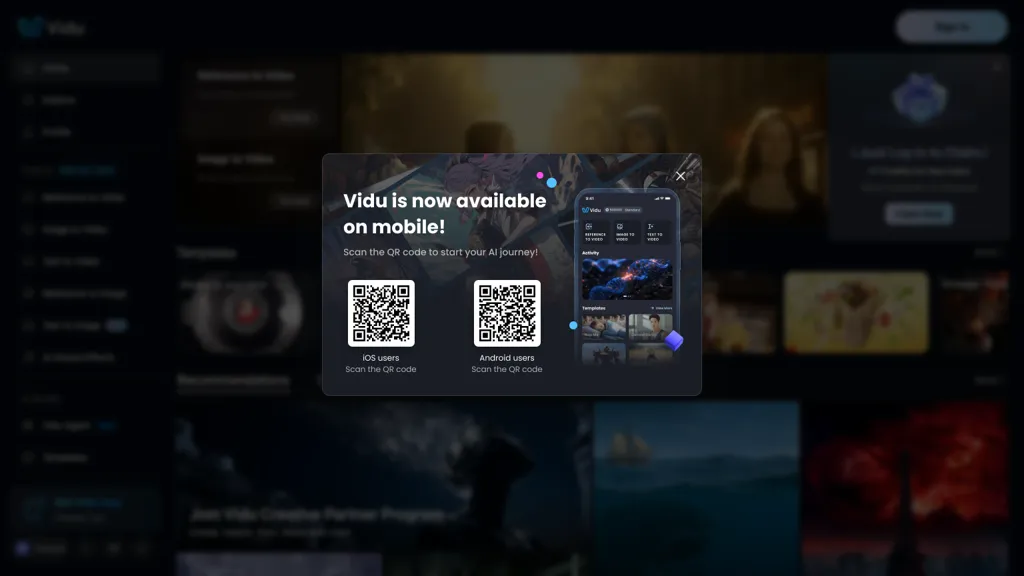 Vidu AI screenshot