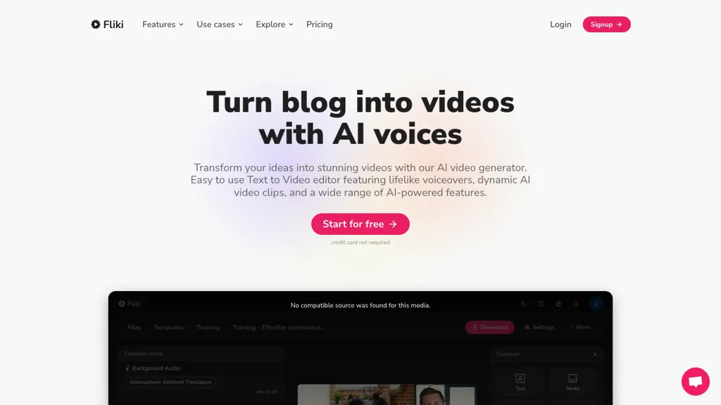 Fliki AI screenshot