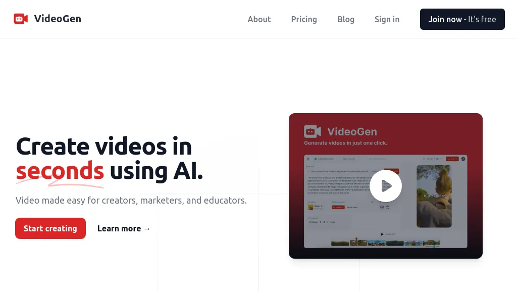 VideoGen.io screenshot