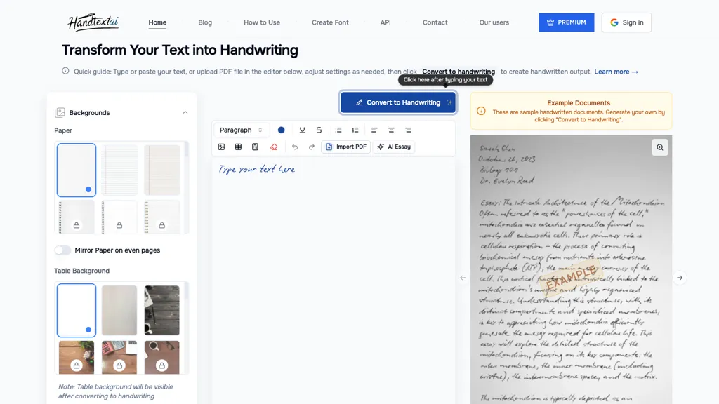 HandtextAI screenshot