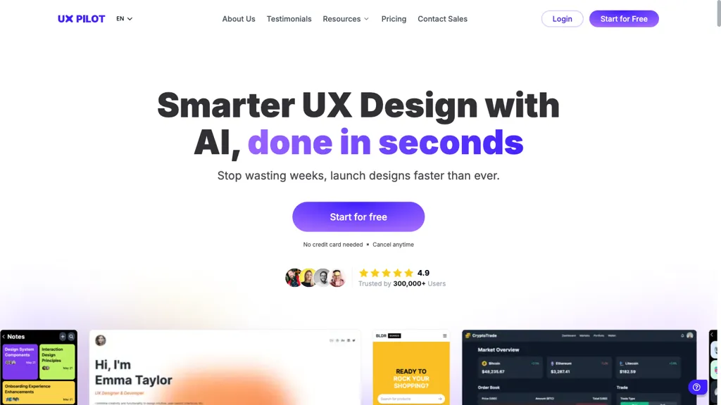 UX Pilot screenshot