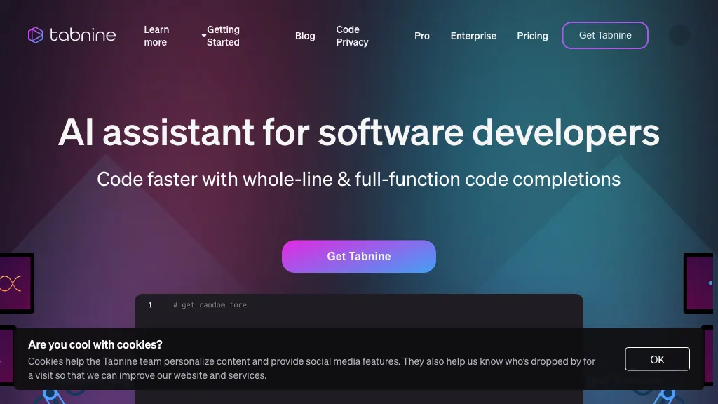 Tabnine screenshot