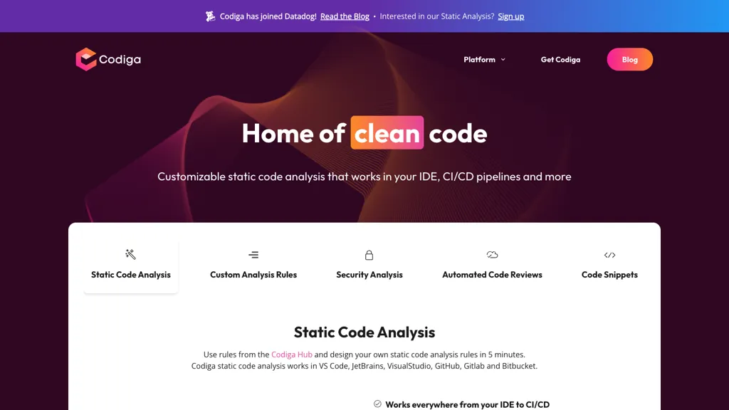 Codiga screenshot
