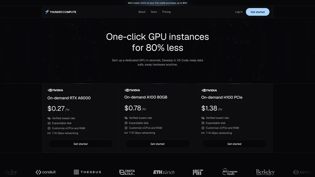 Thunder Compute screenshot