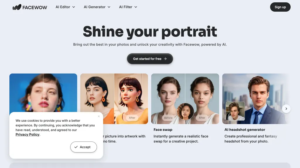 Facewow screenshot