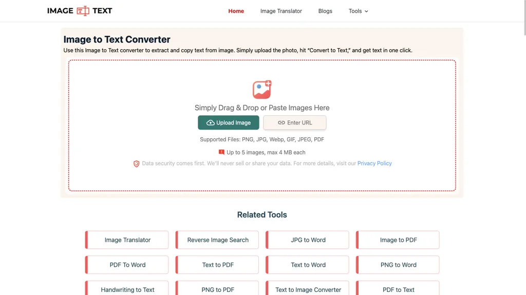 imagetotext.me screenshot