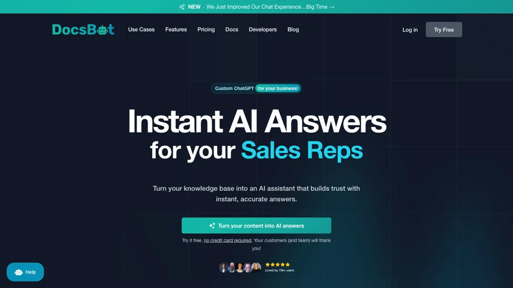 DocsBot AI screenshot