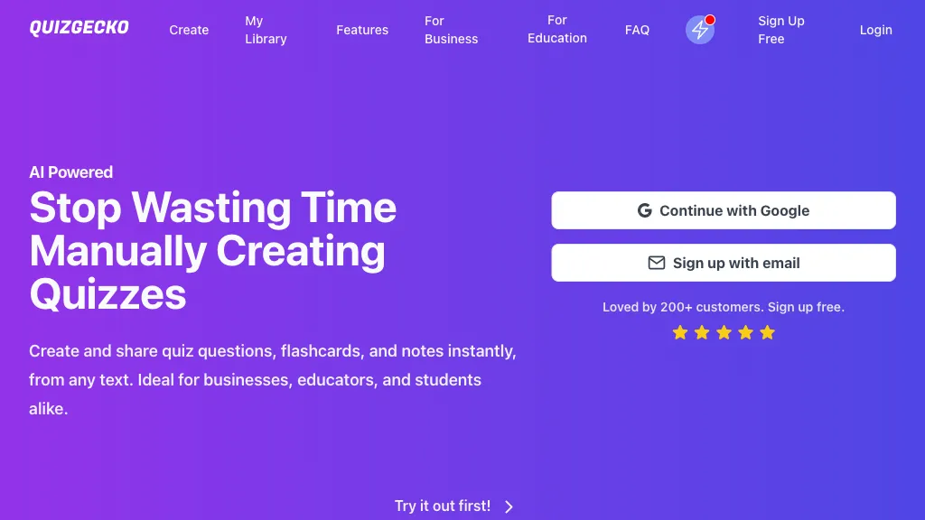 Quizgecko screenshot