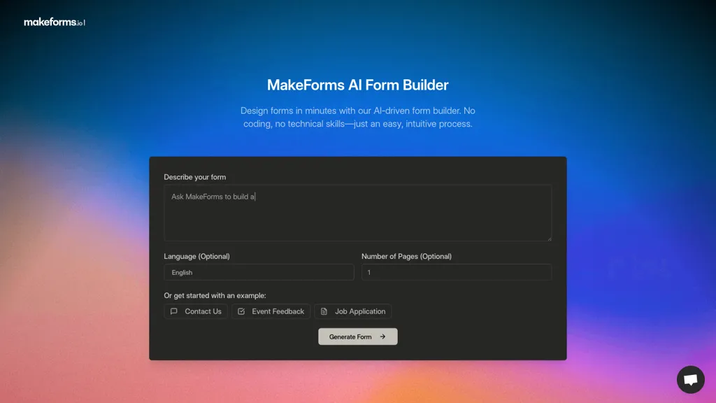 MakeForms AI Form Builder screenshot