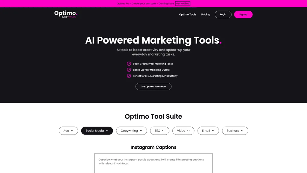 Optimo screenshot