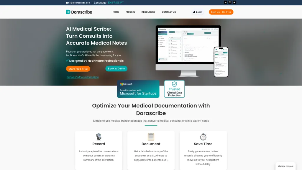 Dorascribe screenshot