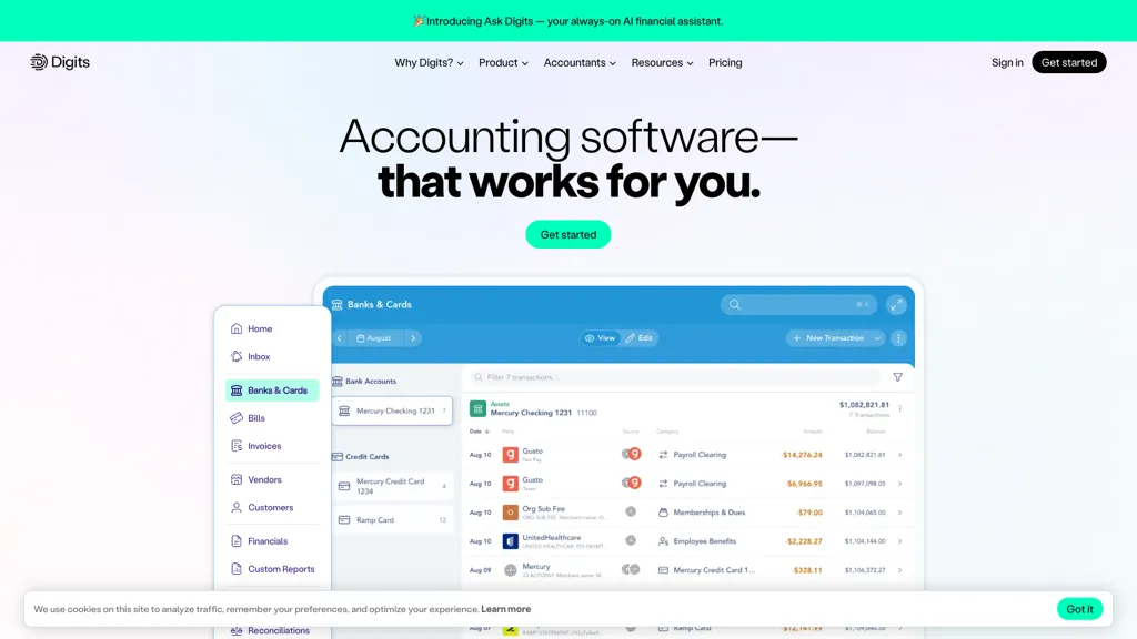 Digits — Accounting screenshot