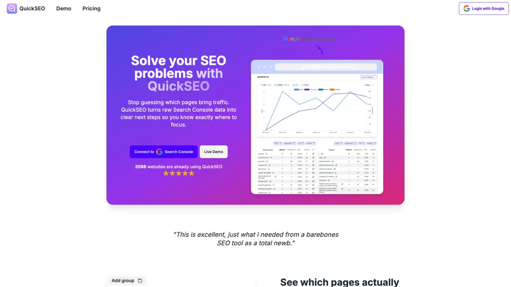 QuickSEO screenshot