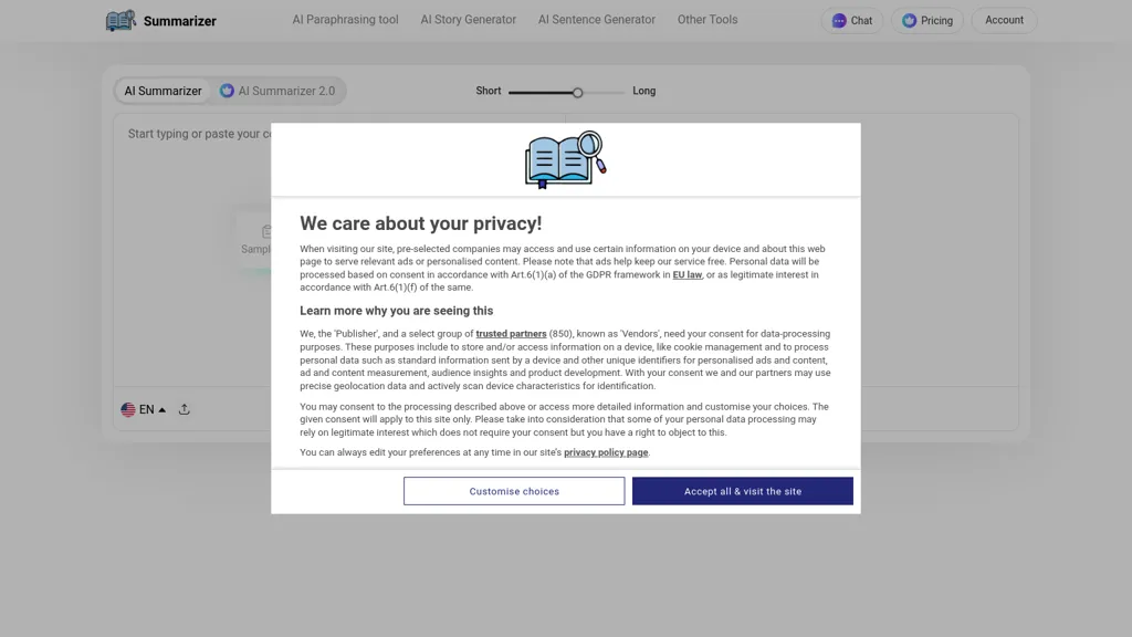 summarizer.org screenshot