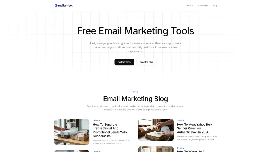 Mailscribe screenshot