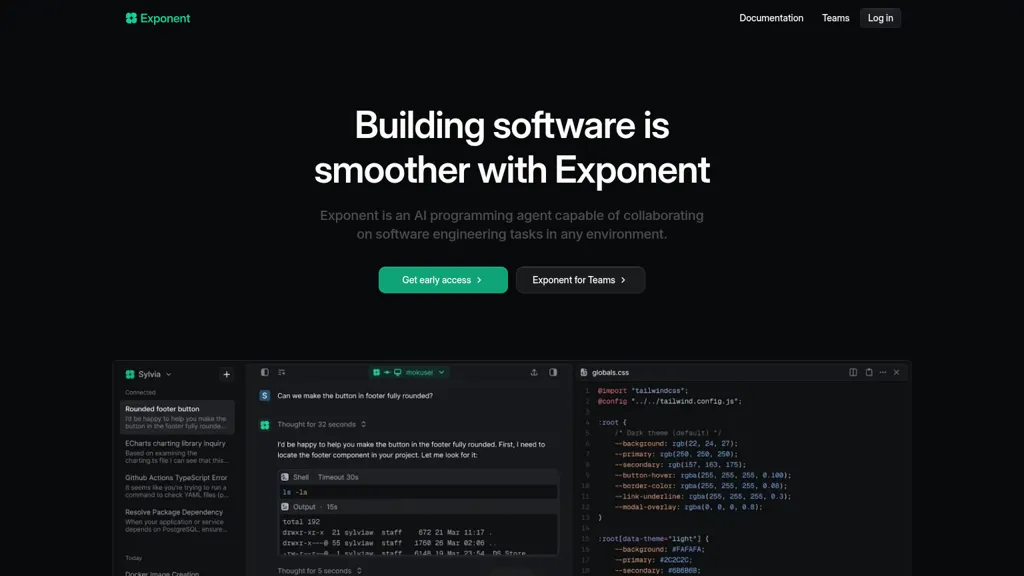 Exponent screenshot