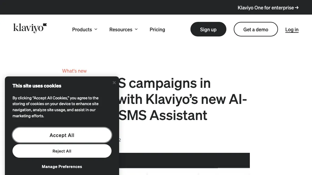 Klaviyo SMS Assistant screenshot