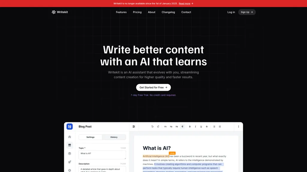 Writekit screenshot
