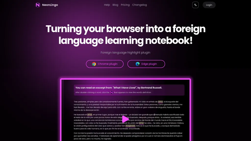 Neonlingo screenshot