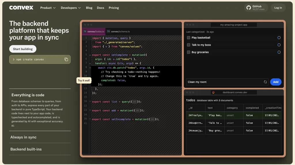 Convex screenshot