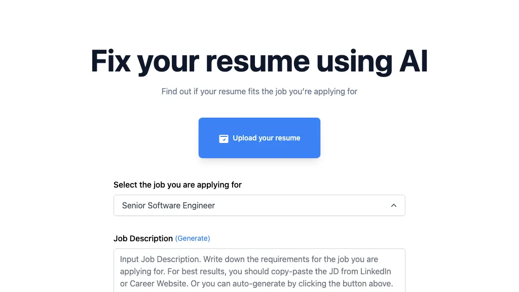 Fix My Resume screenshot