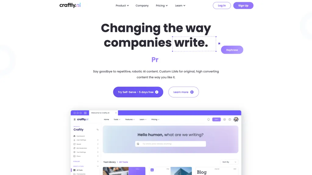 Craftly.AI screenshot