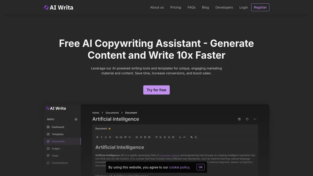 Aiwrita screenshot