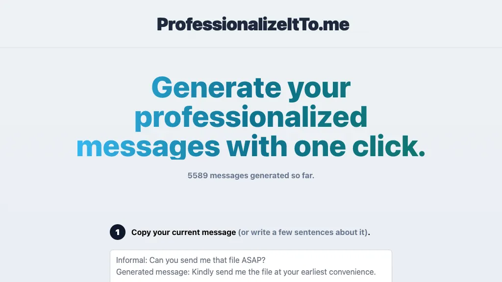 Professionalize It To Me screenshot