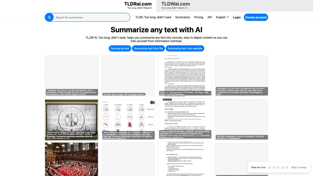 TLDRAI screenshot