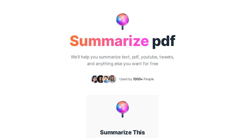 Summarizethis screenshot