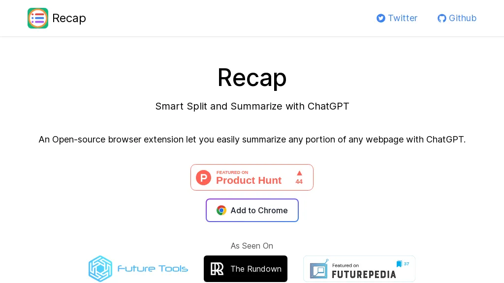 Recapext screenshot