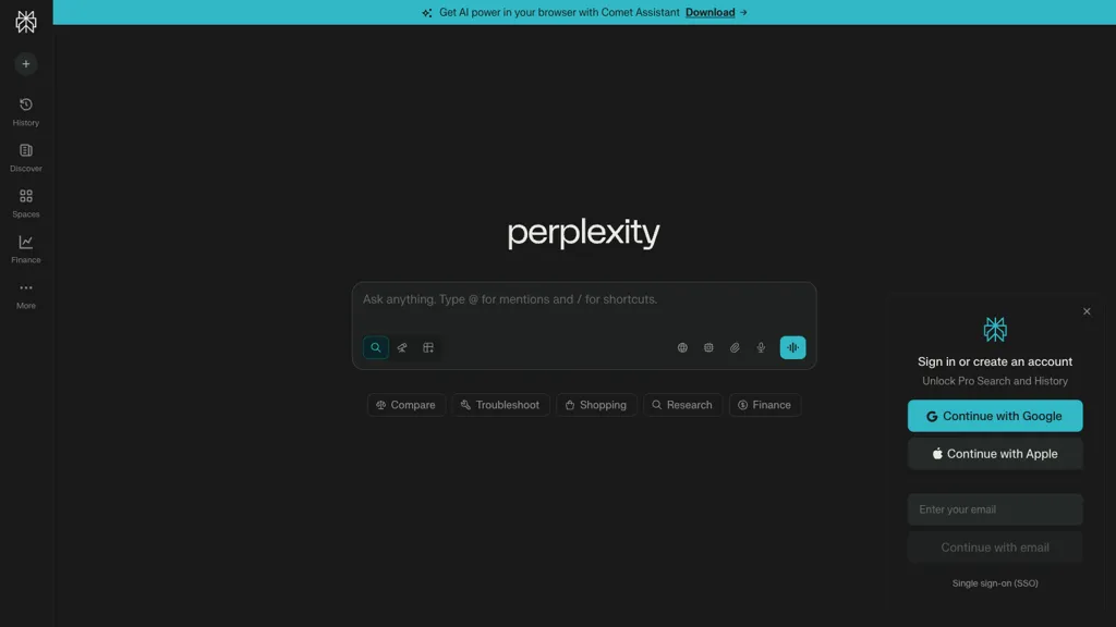 Perplexity AI screenshot