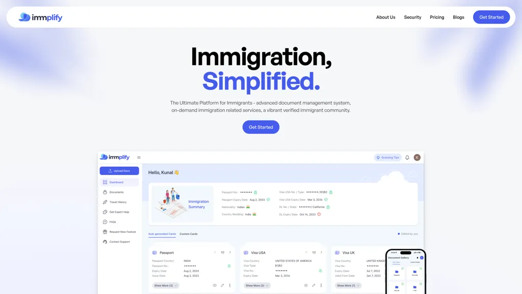 Immplify screenshot