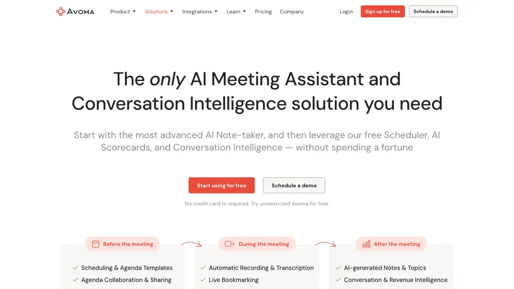 Avoma screenshot