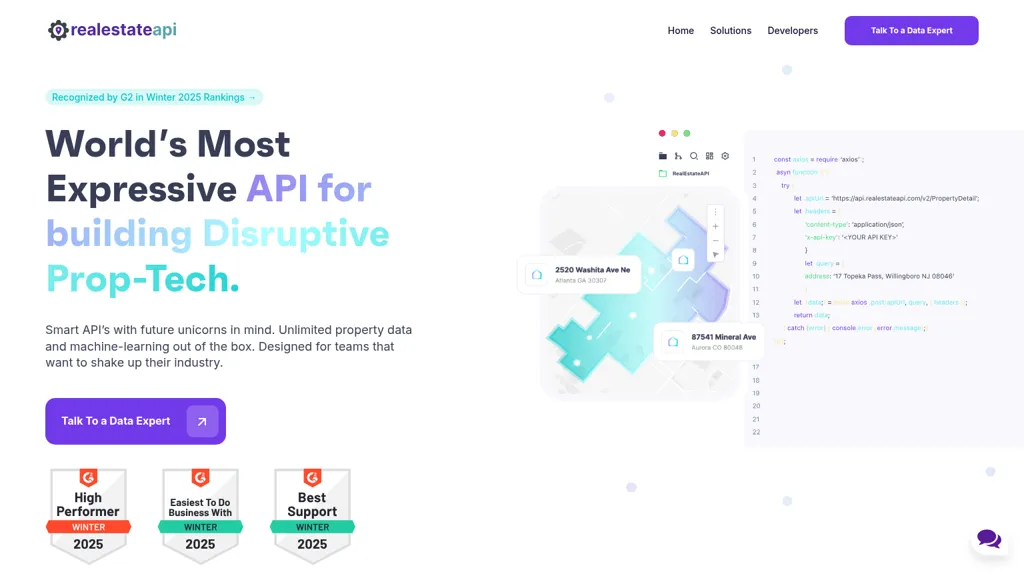 RealEstateAPI.com screenshot