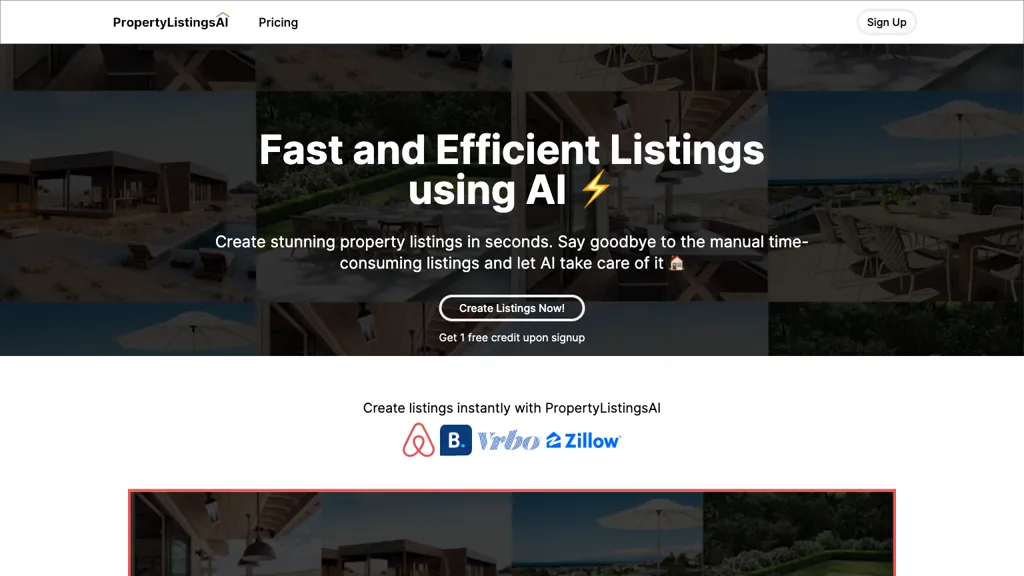 PropertyListingsAI screenshot
