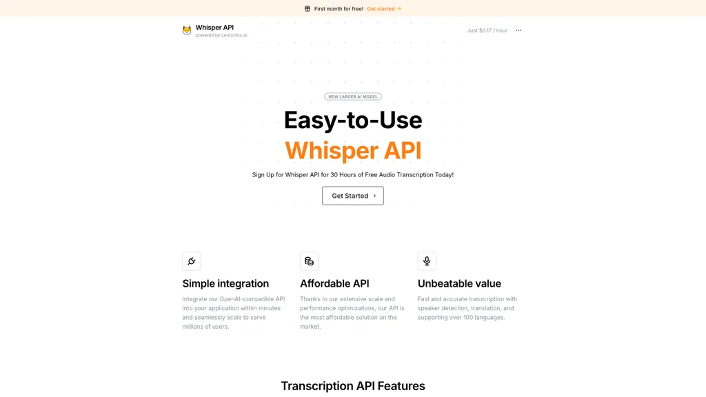 WhisperAPI screenshot
