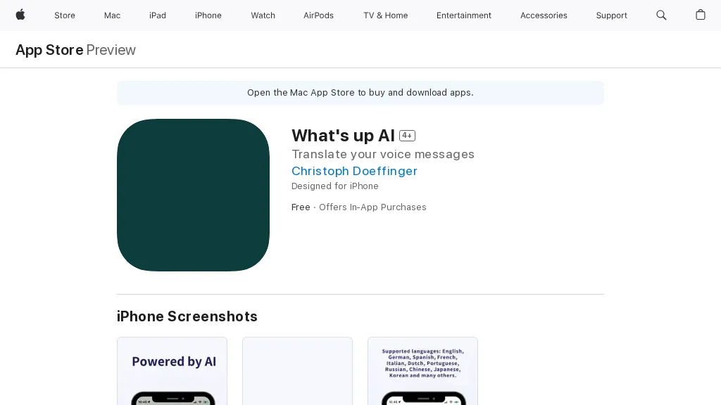 What's up AI screenshot