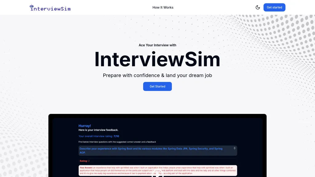 InterviewSim screenshot