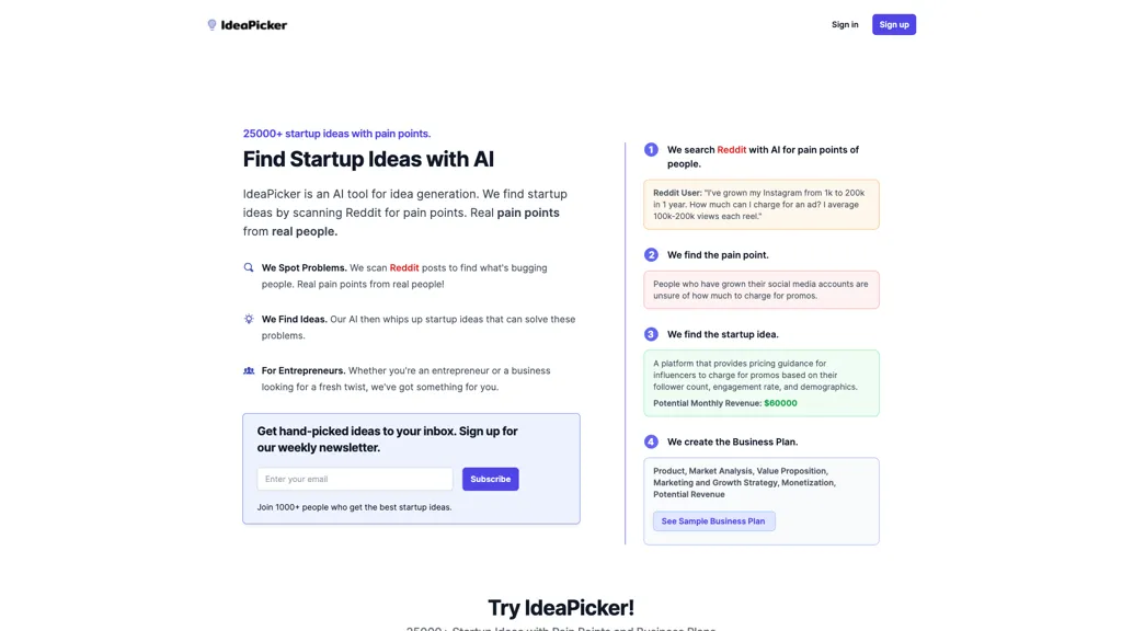 Ideapicker screenshot