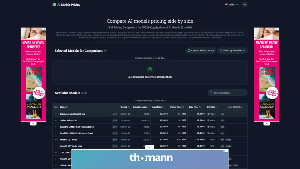 LLM Pricing screenshot