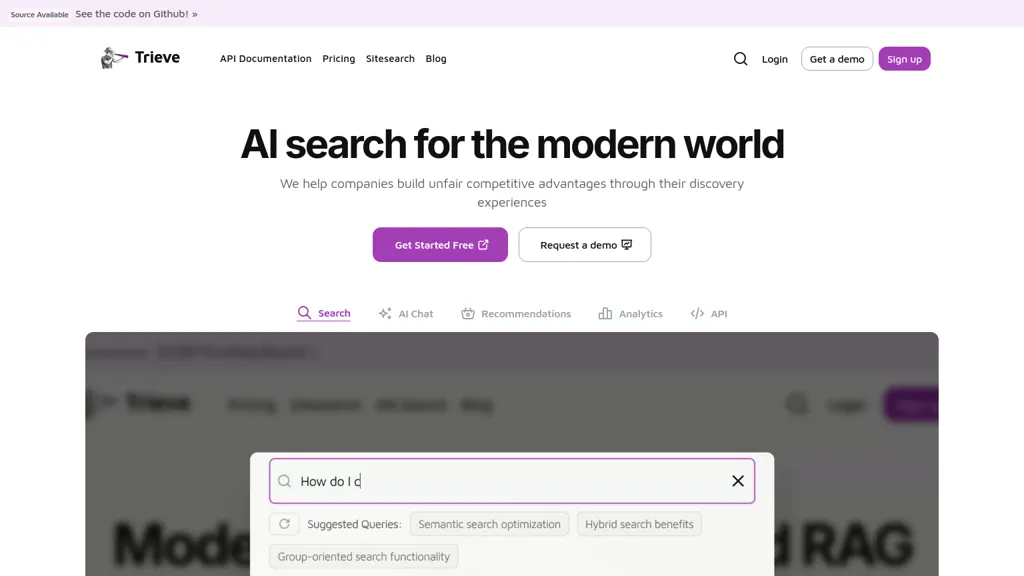 Trieve screenshot