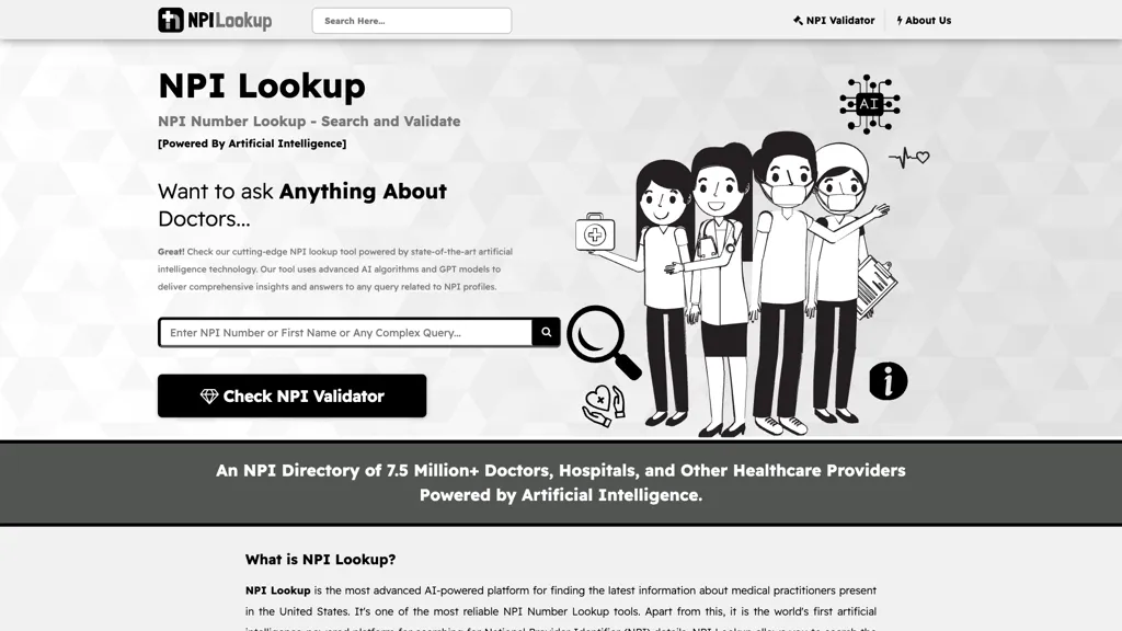 NPI Lookup screenshot