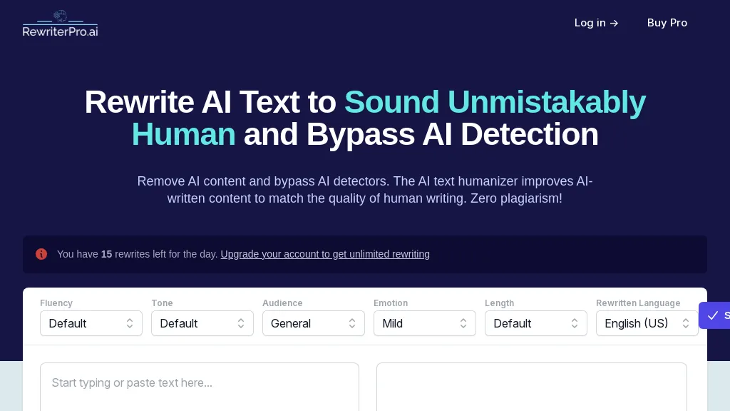 RewriterPro AI screenshot